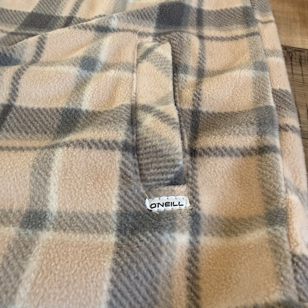 O'Neil Flannel Pink Plaid Snaps Shirt Sz XL Long Sleeve Cotton Blend Beach - Picture 6 of 12